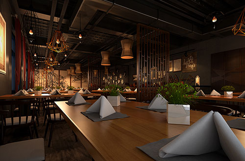 仙居简约大气中式风格餐厅设计装修效果图