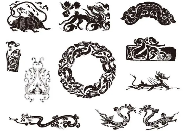 仙居龙纹和凤纹的中式图案